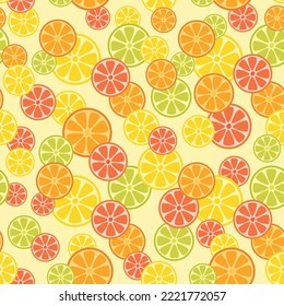 Colorful Tropical fruits seamless repeat pattern background design