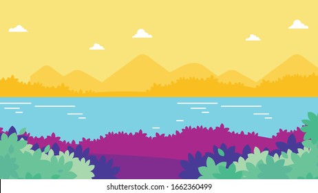 Colorful Tropical landscape. Nature Background