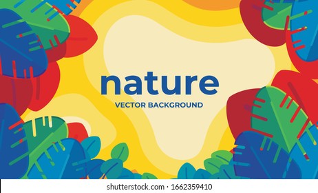 Colorful Tropical Leaves. Jungle Nature Background
