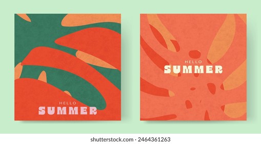 Colorful tropical palm leaves. Background, poster, banner. Summertime concept background, banner, cover, promotion concept design. 