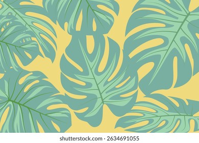 Colorful tropical palm leaves. Background, poster, banner. Summertime concept background, banner, cover, promotion concept design.