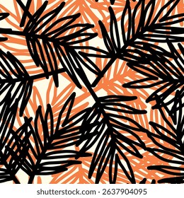 Colorful tropical palm tree leaves
