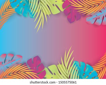 Colorful Tropical Paper Cut Exotic Tree Stock Vector (Royalty Free ...