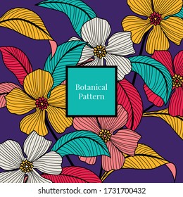 Colorful Tropical Plant Illustration Background