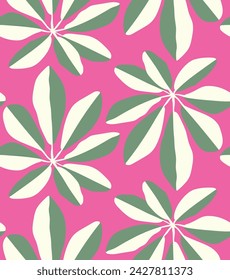 Colorful tropical plant leaves seamless pattern