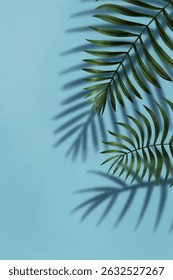 Colorful tropical wallpaper with hand drawn tropical palm tree leaves. Exotic plants, print background, postcards, wall, pattern, textile