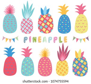 Colorful Tropicana Pineapple Elements