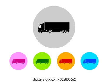 Colorful truck icons on white background