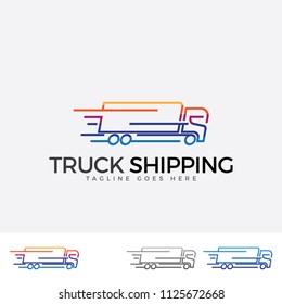 Colorful truck shipping logo dedign.