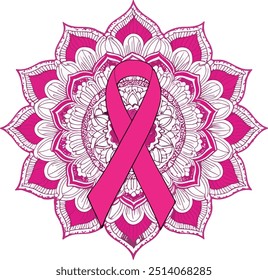 Colorful  T-shirt displaying motivational design for Breast Cancer Awareness Month featuring pink accents and promotional messaging.
