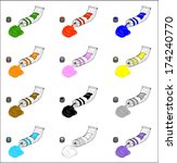 Colorful tubes. Illustration on white background for design. Set of tempera tubes of different colors. Tubes of paint. isolated on white background, eps10, vector art image illustration