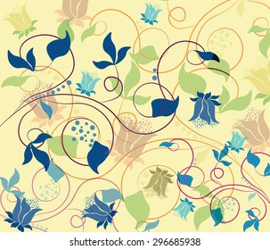 Colorful Tulips flowers texture composition background. Vector