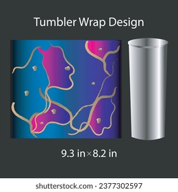 Colorful Tumbler Wrap Graphic, Luxury Tumbler Wrap Design Vector.