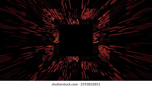 Colorful Tunnel Background. Abstract techno digital background. Big data visualization. Data flow information. Concept of digital communication. Wormhole. 3d vector illustration.