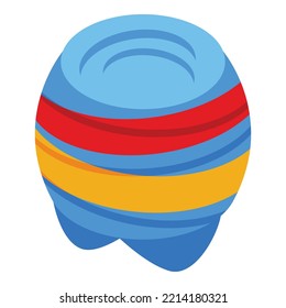 Colorful turban icon isometric vector. Arab hat. India head