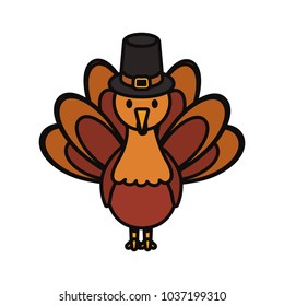 colorful turkey thanksgiving over white background  vector illustration