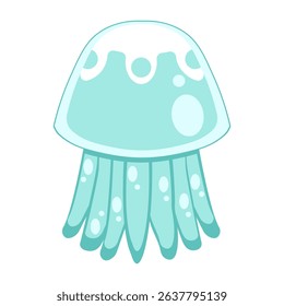 Colorful Turquoise jellyfish Vector Illustration 