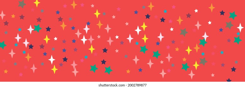 Colorful Turquoise Pink Vibrant Lavender Stars Azure Multicolor Sky Background. Green Red Chaotic Vivid Indigo Yellow Pastel Background. Print Violet White Blue Bright Orange Sea Stars Pattern.