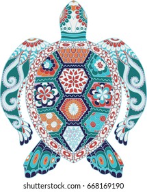 Colorful turtle for design element. Vector illustration svg