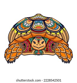 Colorful Turtle Mandala arts. isolated on white background.