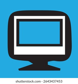 Ícone colorido de TV em estilo vetorial vibrante, simbolizando mídia, entretenimento e transmissão. Ideal para streaming de aplicativos e design criativo. Arquivo EPS do Adobe Illustrator incluído.