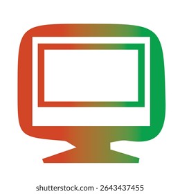 Ícone colorido de TV em estilo vetorial vibrante, simbolizando mídia, entretenimento e transmissão. Ideal para streaming de aplicativos e design criativo. Arquivo EPS do Adobe Illustrator incluído.