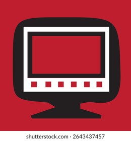 Ícone colorido de TV em estilo vetorial vibrante, simbolizando mídia, entretenimento e transmissão. Ideal para streaming de aplicativos e design criativo. Arquivo EPS do Adobe Illustrator incluído.
