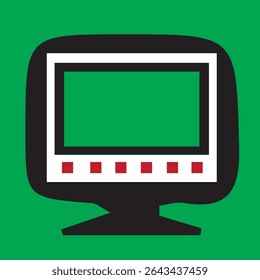 Colorful TV icon in vibrant vector style, symbolizing media, entertainment, and broadcasting. Ideal for streaming apps and creative design. Adobe Illustrator EPS file included.