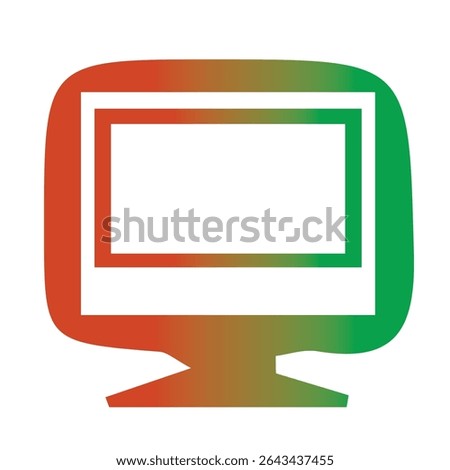 Colorful TV icon in vibrant vector style, symbolizing media, entertainment, and broadcasting. Ideal for streaming apps and creative design. Adobe Illustrator EPS file included.