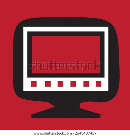 Colorful TV icon in vibrant vector style, symbolizing media, entertainment, and broadcasting. Ideal for streaming apps and creative design. Adobe Illustrator EPS file included.