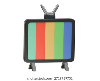 Colorido icono de interfaz de TV 3D ilustración render