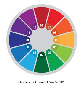 Colorful Twelve Step Process Infographic