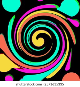 Colorful twist, on black background unique and modern suitable for your background and wallpaper 