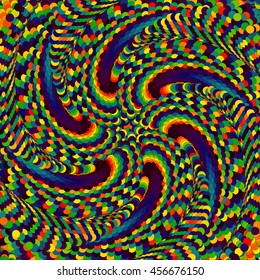 colorful twisted abstract background made of circles