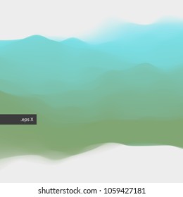 Colorful twisted dynamic wavy structure. Modern abstract illustration with flowing digital vapor. Futuristic background with iridescent clouds. Soft fluid gradient surface. Element of design.