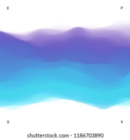 Colorful twisted dynamic wavy structure. Modern abstract illustration with flowing digital vapor. Futuristic background with iridescent clouds. Soft fluid gradient surface. Element of design.