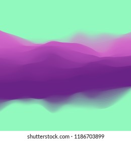 Colorful twisted dynamic wavy structure. Modern abstract illustration with flowing digital vapor. Futuristic background with iridescent clouds. Soft fluid gradient surface. Element of design.