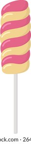 Colorful twisted lollipop on sticks. Illustration with sweet candy isolated on a white background