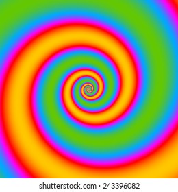 Colorful twisted spiral convolution object on background