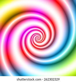 Colorful twisted spiral convolution object on background
