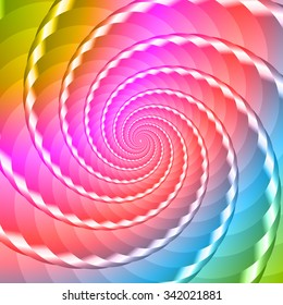 Colorful twisted spiral convolution object on background