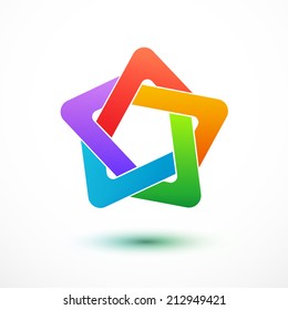 Colorful twisted star. Perfect for logo or star icon on a white background. Vector illustration.