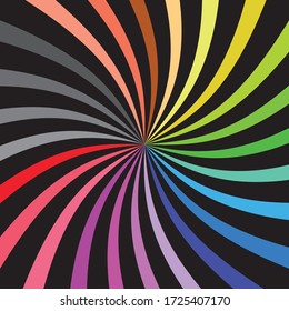 colorful twists on a black background vector
