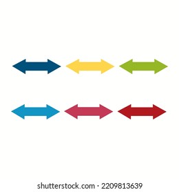 Estilo plano de dos flechas laterales coloridas.Ilustración vectorial