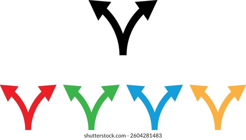 Colorful two way icon set in different colors . Two way direction arrows icon . Vector illustration