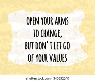 Colorful typographic motivational poster of business concepts on the open arms. Vector illustration