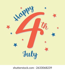 colorful typography American Independence Day happy 4th July card vector template background