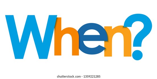WHEN? colorful typography banner