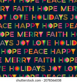 Colorful typography design pattern for christmas and new year background.