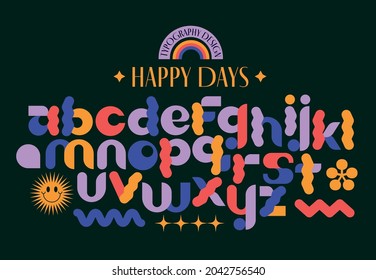 colorful typography design vector, illustration